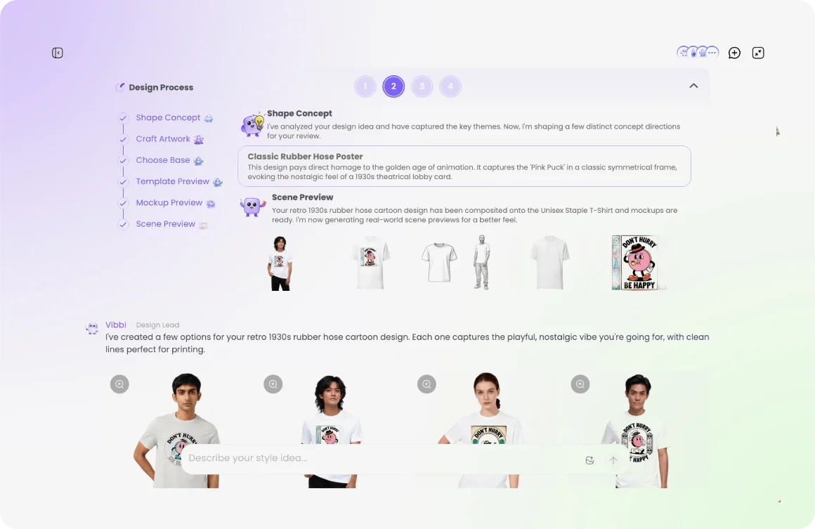 Custom crafted product previews with material and technique selection
