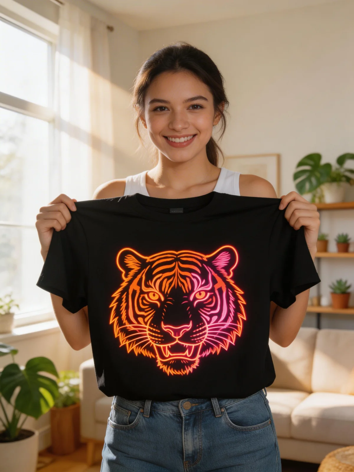 Tiger Neon Tee by Aria Chen