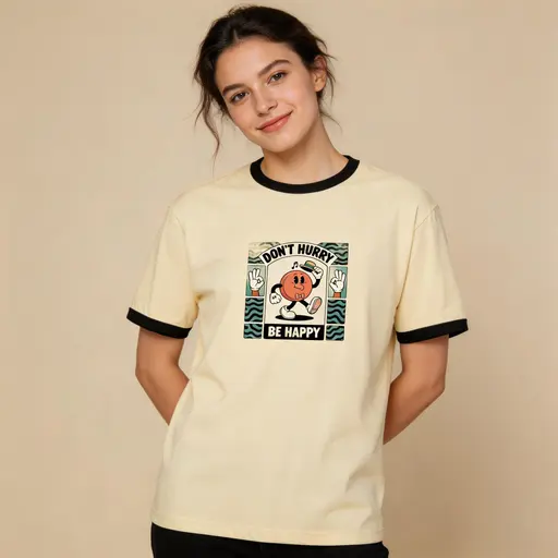 The Carefree Puck | Unisex Ringer T-Shirt | Next Level 3604 preview image