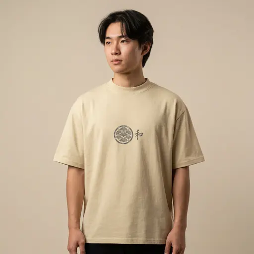 Kamon Harmony: Botanical Crest | Unisex Organic Oversized High Neck T-Shirt | Stanley/Stella SATU020 preview image