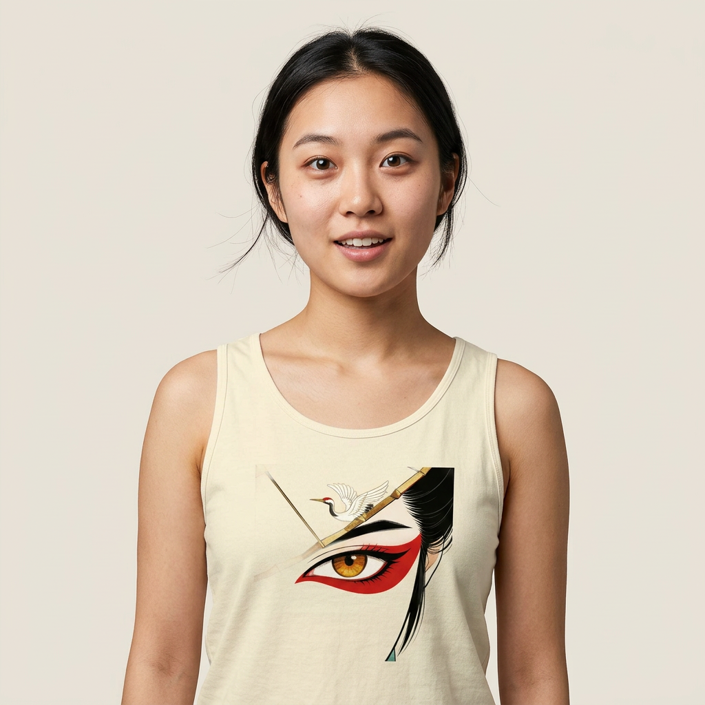 Crimson Gaze of the Kabuki Crane