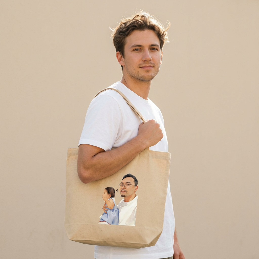 Father & Daughter Watercolor Portrait