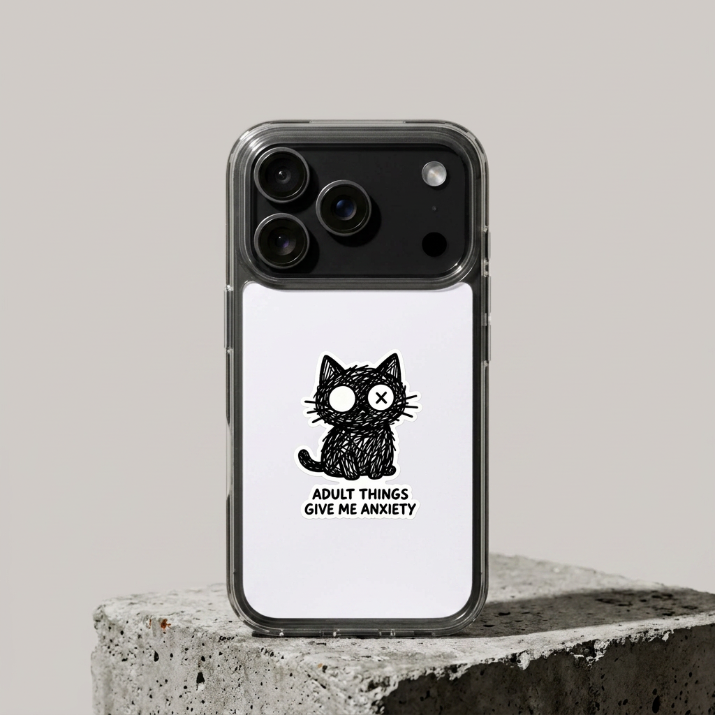 Frantic Anxiety Cat Sticker