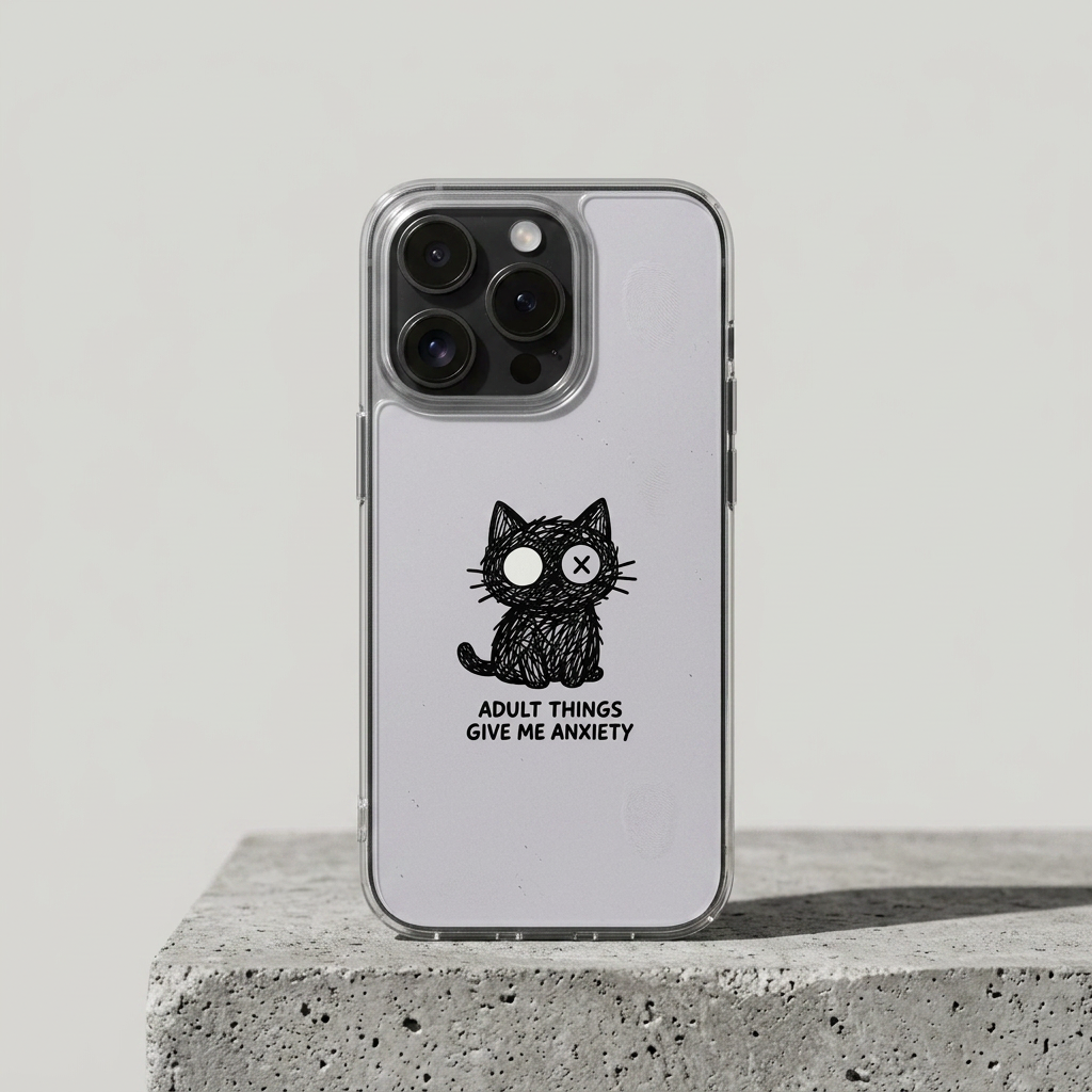 Anxiety Cat Sticker Badge