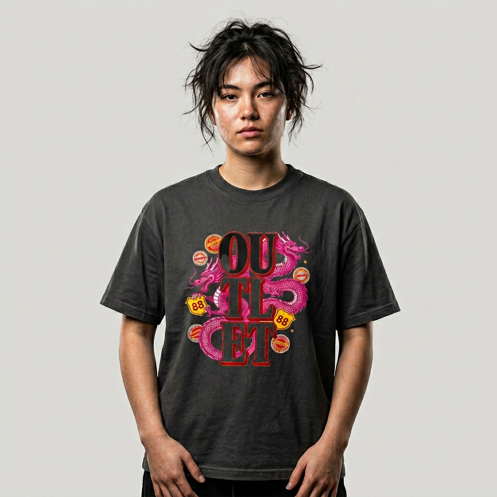 Neon Dragon Grunge Shift