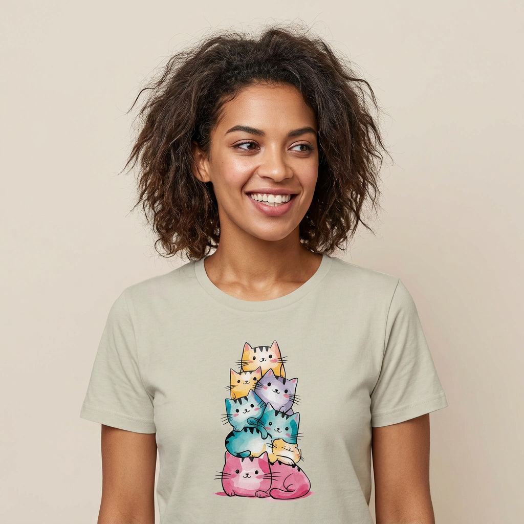 Watercolor Cat Totem